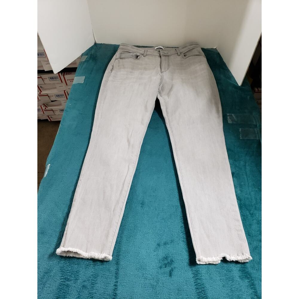 Loft Jeans Size 10 Womens Gray Denim Stretch Pants Mid Rise Curvy Skinny